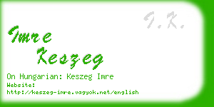 imre keszeg business card